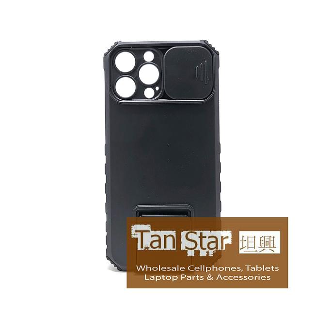 Apple iPhone 14 Pro / 15 Pro - Stand Up Case with Camera Shield and Kickstand