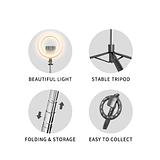 Portable Folding Live 1.7M Long Selfie Stick with Ring Light Q05s