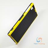 Sony Xperia Z1 - Plaid Pattern with Colored Silicone Bumper case