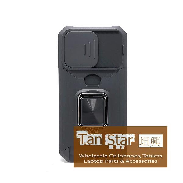 Apple iPhone 13 Pro Max - Secure Card Holder Magnet Enabled Case with Ring Kickstand