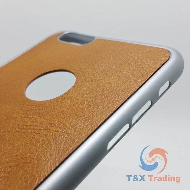 Apple iPhone 6 Plus / 6S Plus - WUW Leather Coated Silicone Hard Case