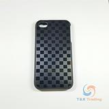Apple iPhone 4 / 4S - Ideal-Case Rubber Rim Chessboard Edition Metallic Case