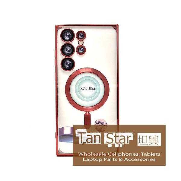 Samsung Galaxy S22 Ultra - Chrome Edge Magnet RING Silicone Case