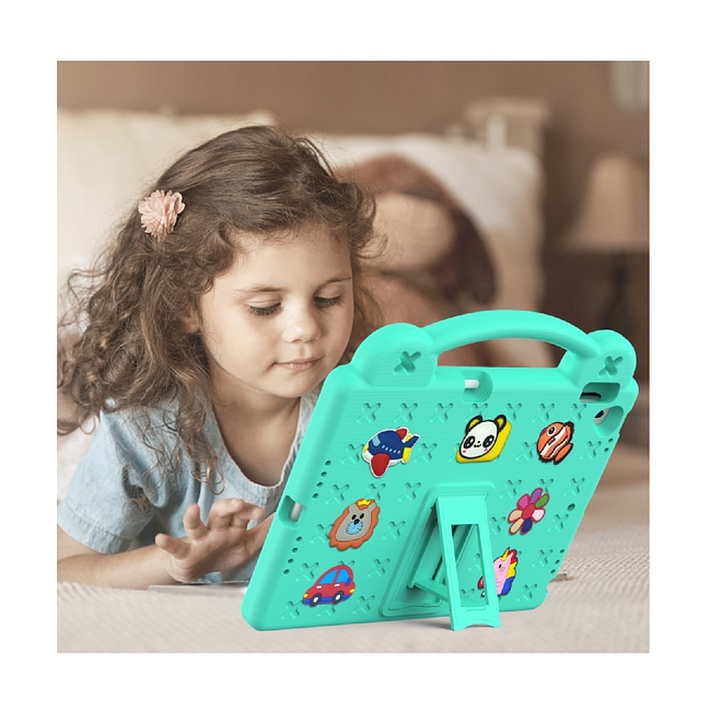 Apple iPad 7 / 8 / 9 10.2" / iPad Pro 10.5" / iPad Air 3 10.5" - Kids Heavy Duty Shockproof Case with Removable Dolls and Kickstand