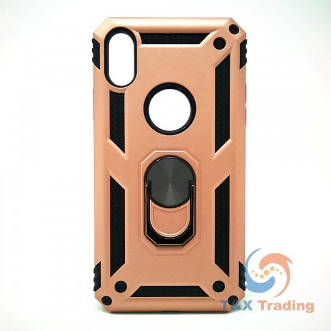 Apple iPhone XS Max - Transformer Magnet Enabled Case with Ring Kickstand