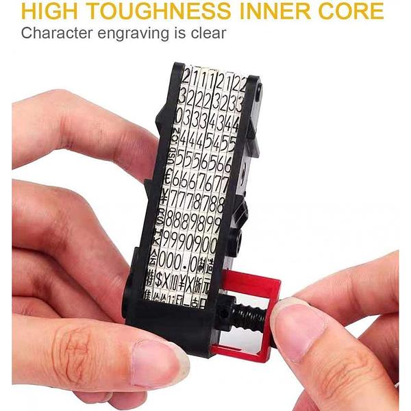 Single Row 8-Bit Price Marking Machine Price Gun Tag Marking Machine Code Coding Machine MX5500 Price Marking Machine, A Free Roll of Label Paper and  Ink Wheels (Red)