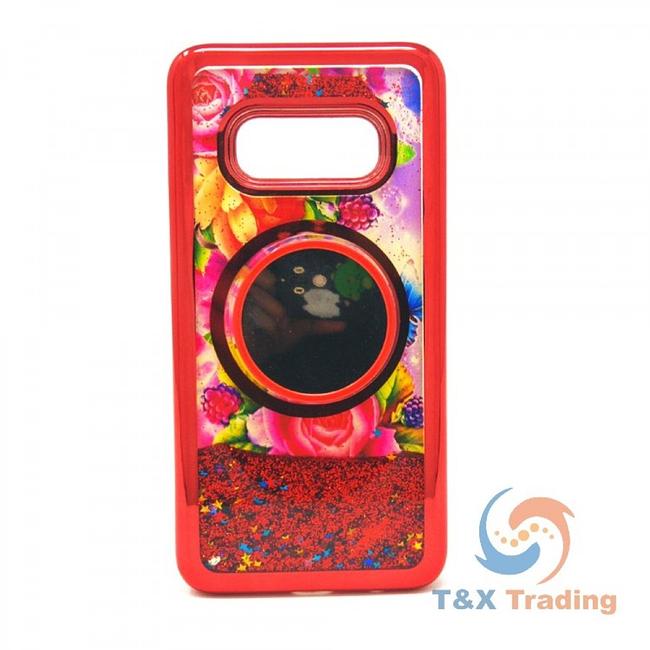 Samsung S10 Plus -  Water Liquid Case with Pop Socket Mirror