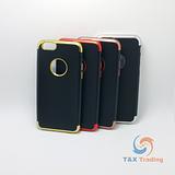 Apple iPhone 6 / 6S - Black Silicone Phone Case with Chrome Edge