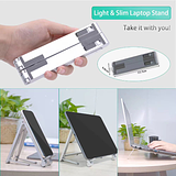Aluminium Alloy Laptop Stand Foldable Adjustable Height Portable Laptop & Tablet Stands Holder Universal