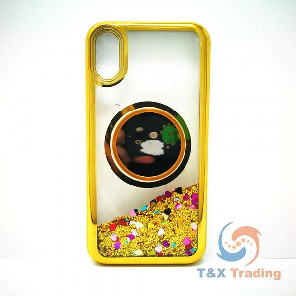 Apple iPhone X / XS -  Water Liquid Case with Pop Socket Mirror