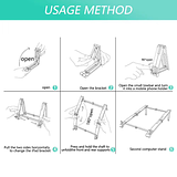 Aluminium Alloy Laptop Stand Foldable Adjustable Height Portable Laptop & Tablet Stands Holder Universal