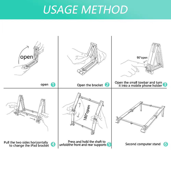 Aluminium Alloy Laptop Stand Foldable Adjustable Height Portable Laptop & Tablet Stands Holder Universal