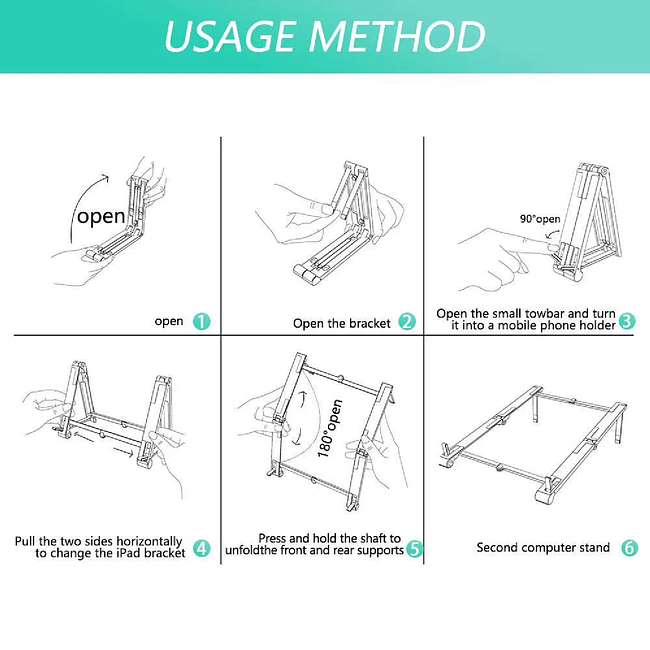 Aluminium Alloy Laptop Stand Foldable Adjustable Height Portable Laptop & Tablet Stands Holder Universal