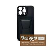 Apple iPhone 15 Pro Max - Standing Card Secure Wallet Card Holder with Passthrough Kickstand