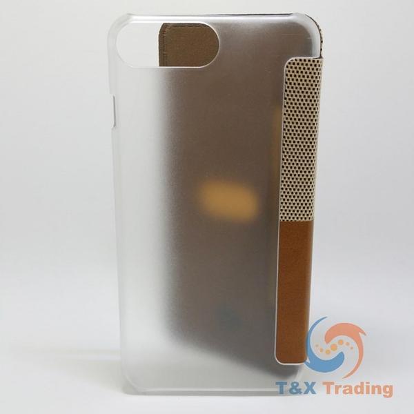 Apple iPhone 6 Plus / 6S Plus / 7 Plus / 8 Plus - WUW Two Tone Brown Luxury Leather Wallet Case