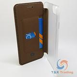 Apple iPhone 6 Plus / 6S Plus / 7 Plus / 8 Plus - WUW Two Tone Brown Luxury Leather Wallet Case