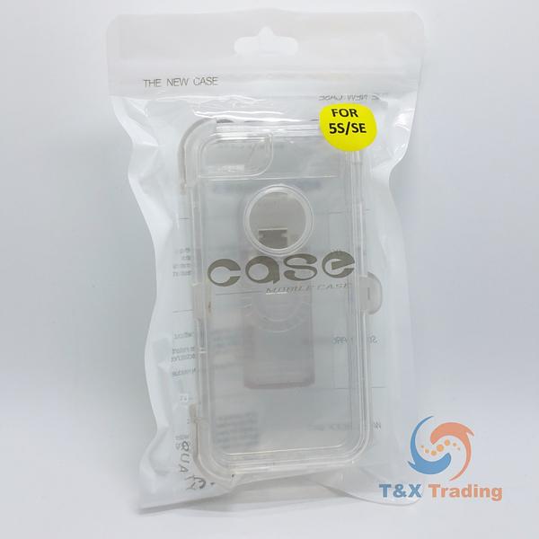 Apple iPhone 5G / 5S / 5SE  - Transparent Fashion Defender Case with Belt Clip