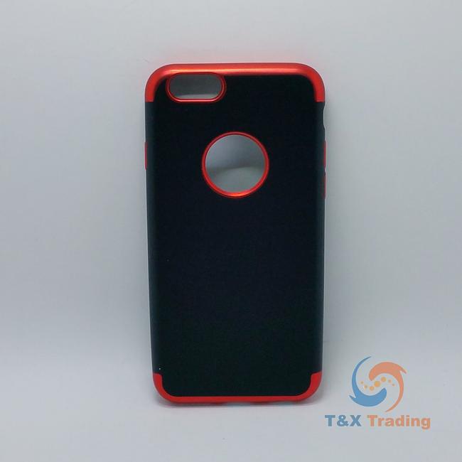 Apple iPhone 6 / 6S - Black Silicone Phone Case with Chrome Edge