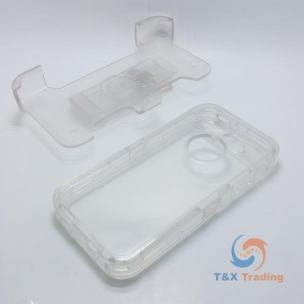 Apple iPhone 5G / 5S / 5SE  - Transparent Fashion Defender Case with Belt Clip