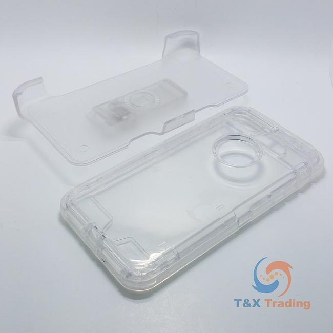 Apple iPhone 6 Plus / 6S Plus / 7 Plus / 8 Plus  - Transparent Fashion Defender Case with Belt Clip