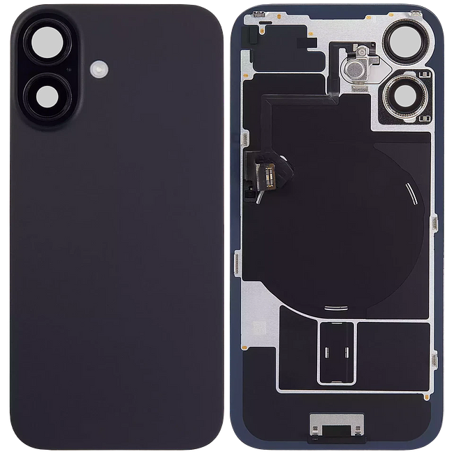 back glass with metal frame and flex for iPhone 16