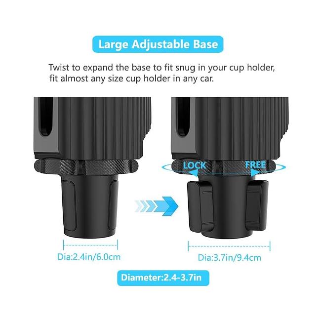 EXTRA LARGE Car Cup Holder Phone Mount with Expandable Cup