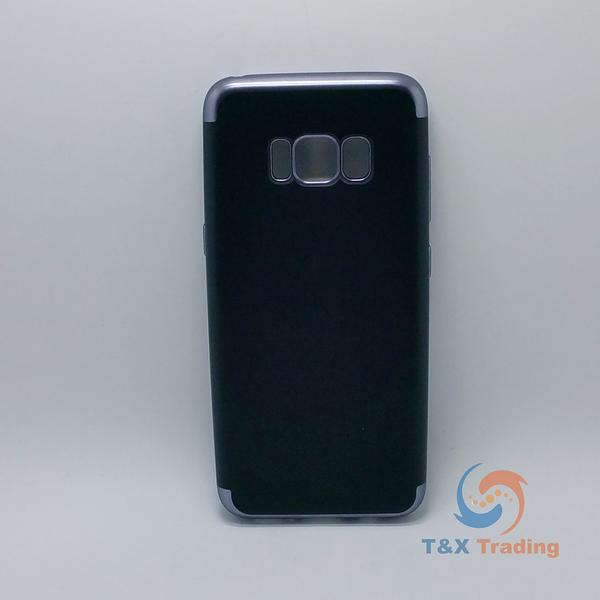 Samsung Galaxy S8 - Black Silicone Phone Case with Chrome Edge