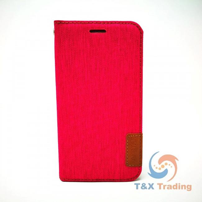 Apple iPhone X / XS - TanStar Fabric Wallet Case with Magnetic Closure