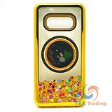 Samsung S10 -  Water Liquid Case with Pop Socket Mirror