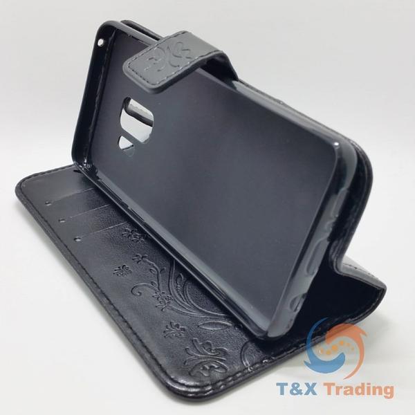 Samsung Galaxy S9 - Butterfly Book Style Wallet Case with Strap