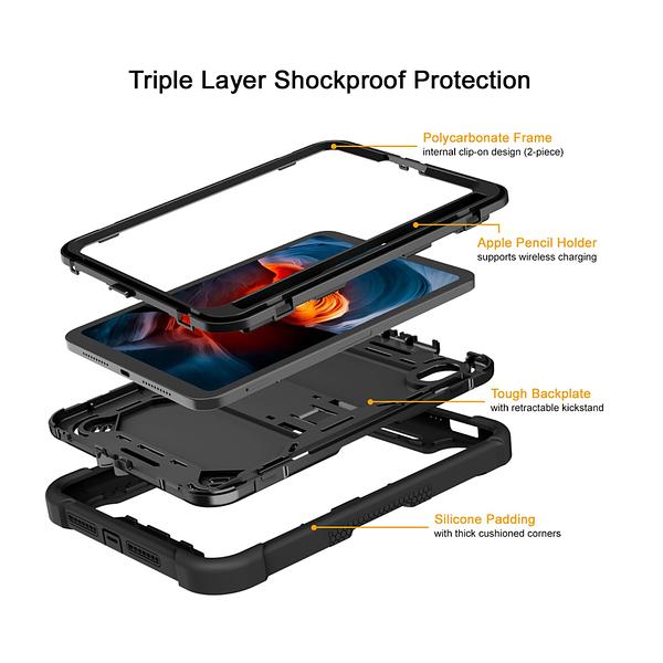 Apple iPad Mini 6 / 7 - Heavy Duty Shockproof Rotatable Case with Kickstand