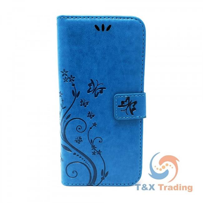 Samsung Galaxy S9 - Butterfly Book Style Wallet Case with Strap