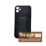 Apple iPhone 11 / XR - Standing Card Secure Wallet Card Holder with Passthrough Kickstand