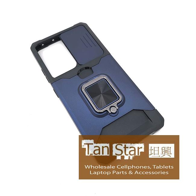 Samsung Galaxy S21 Ultra - Secure Card Holder Magnet Enabled Case with Ring Kickstand