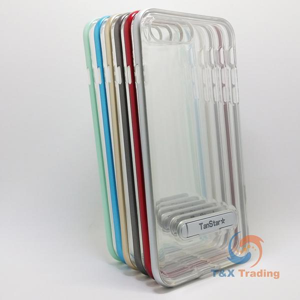Apple iPhone 7 Plus / 8 Plus - TanStar Aluminum Bumper Frame Case with Kickstand