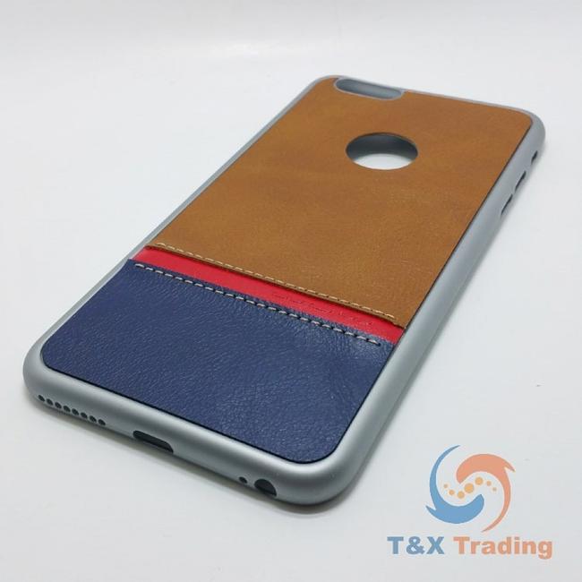 Apple iPhone 6 Plus / 6S Plus - WUW Leather Coated Silicone Hard Case
