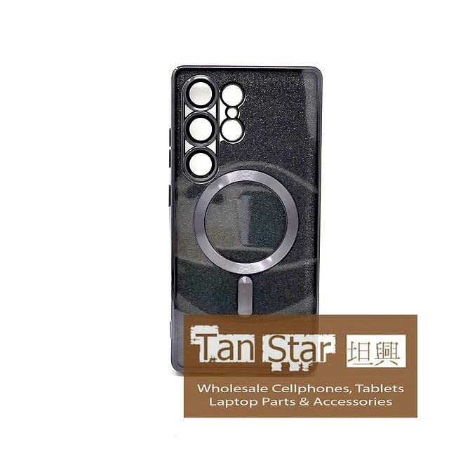 Samsung Galaxy S25 Ultra - SPARKLE Chrome Edge Magnet RING Silicone Case