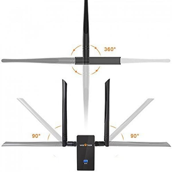 WiFi USB Adapter For Big Room, AC1200 Usb Wireless Network Adapter With 5dBi High Gain Antenna Compatible with Windows 10 8.1 8.7 Mac OS 10.6 and above,