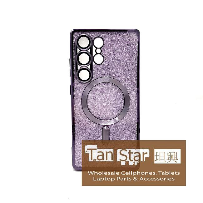 Samsung Galaxy S25 Ultra - SPARKLE Chrome Edge Magnet RING Silicone Case