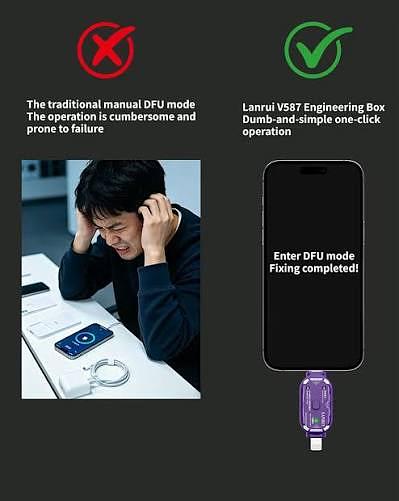 Lanrui V587 One-Click DFU Recovery Boot Mode Engineering Box for iPhone/Samsung Phones