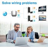 WiFi Adapter with Dongle for PC, AC1300Mbps High Speed 802.11AC Gaming Wireless USB Adapter Long Range