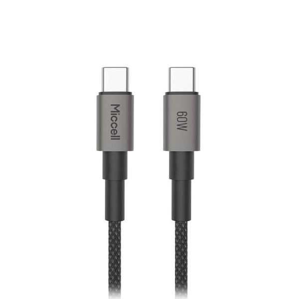 Miccell 60W Type-C to Type-C Woven Data Cable - 1.2 Meter