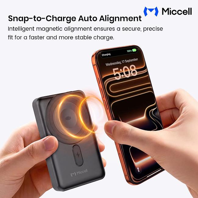 Miccell 20W 3-in 1 Wireless Power Bank with Cables & Stand 10,000mAh VQ-P87